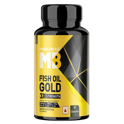 MuscleBlaze Fish Oil Gold 60 Capsules (with Higher Strength EPA & DHA )