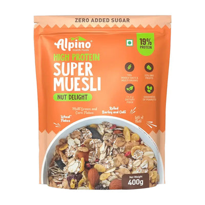 Alpino Protein Rich Super Muesli (Whole Grain Breakfast Cereal) - 400 gm