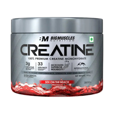 Big Muscles Nutrition Micronised Creatine Monohydrate Powder 100g - 33 Servings