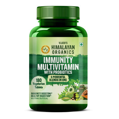 Vlado's Himalayan Organics, Immunity Multivitamin with Probiotics, 40+ Nutrients - 180 Veg Tablets