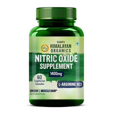 Vlado's Himalayan Organics, Nitric Oxide with L-Arginine Caffeine, 1400mg - 60 Veg Capsules