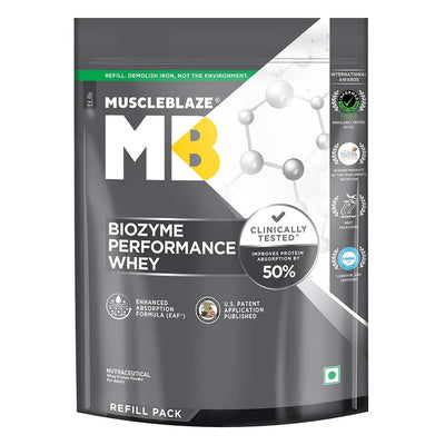 MuscleBlaze Biozyme Performance Whey - 2.2 Lbs (Refill Pack)